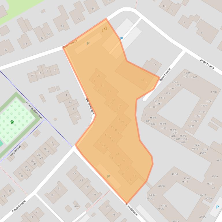 Kaart van postcodegebied 5071EV.