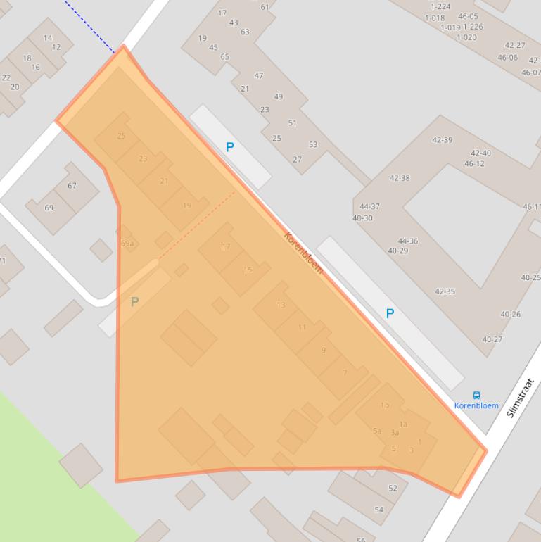 Kaart van postcodegebied 5071EX.