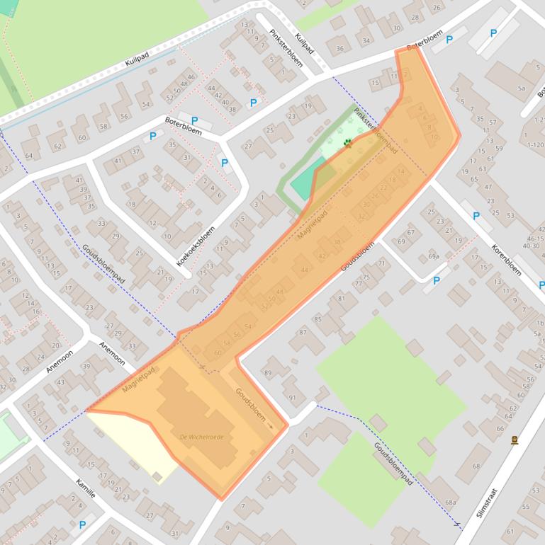 Kaart van postcodegebied 5071EZ.