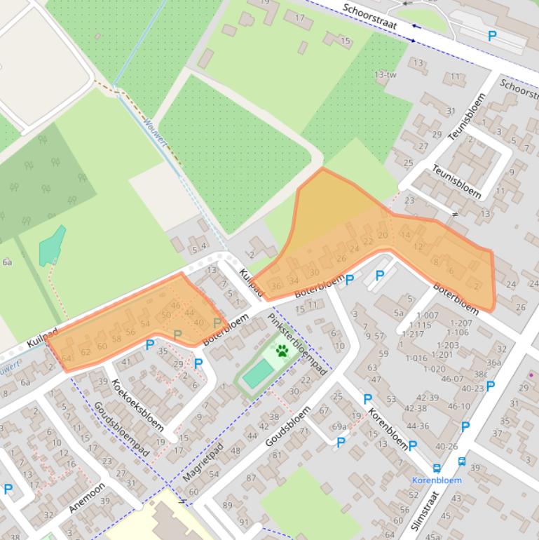 Kaart van postcodegebied 5071GB.