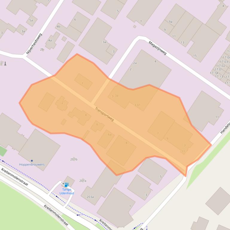 Kaart van postcodegebied 5071NV.