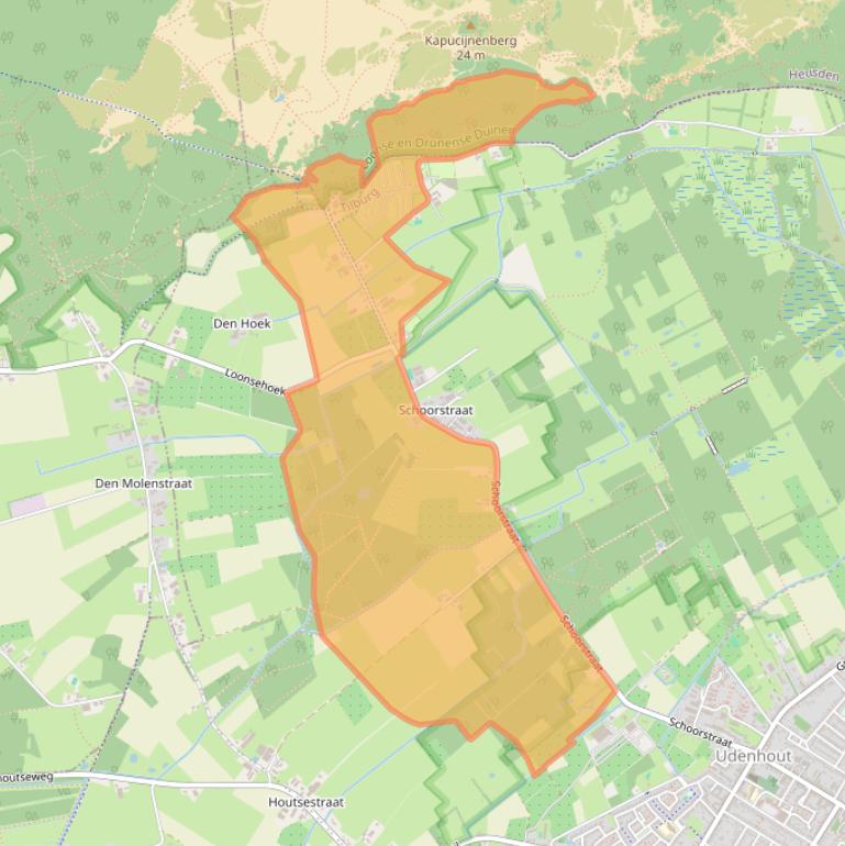 Kaart van postcodegebied 5071RC.