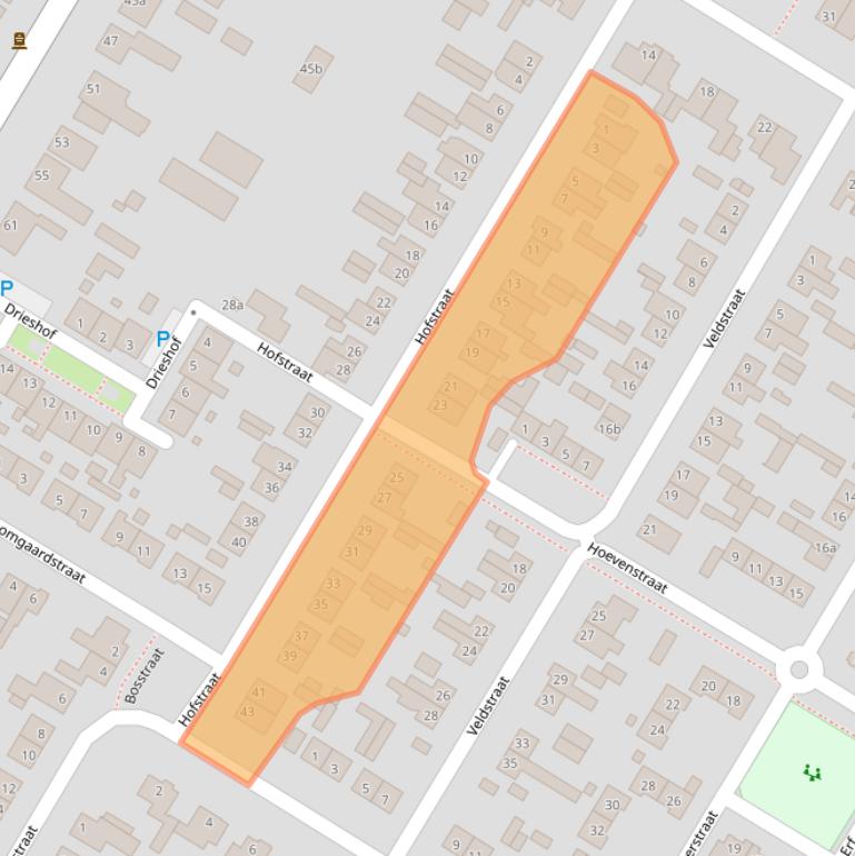 Kaart van postcodegebied 5071VG.