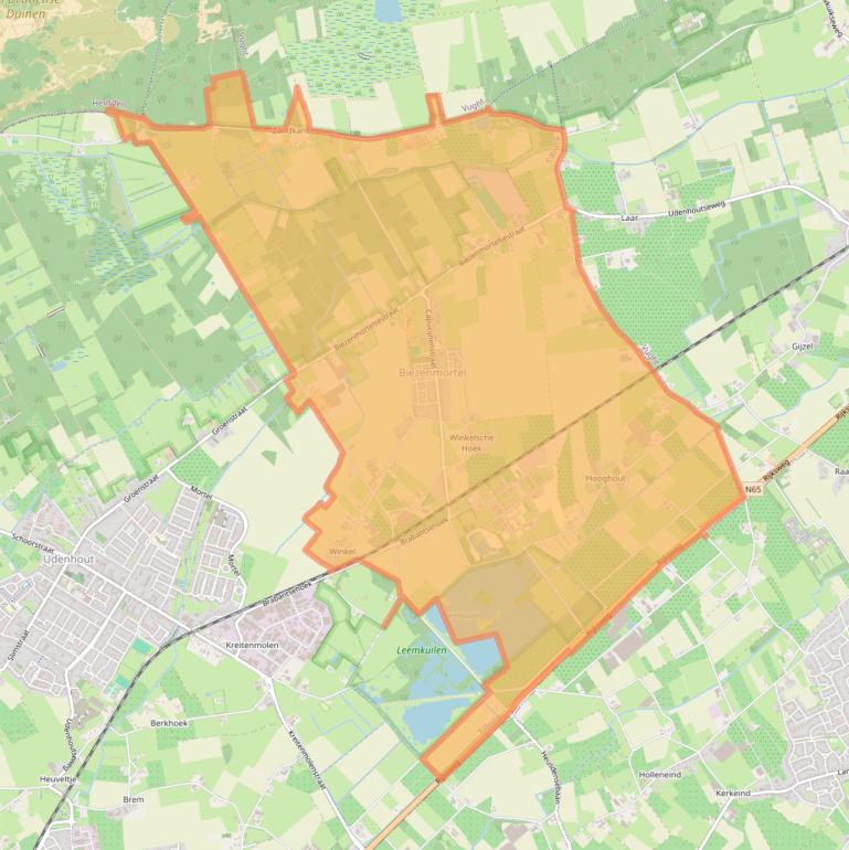 Kaartafbeelding, ingezoomd op postcodegebied 5074.