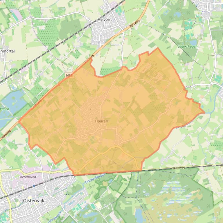 Kaart van postcodegebied 5076.