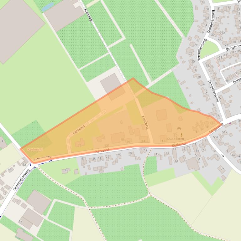 Kaart van postcodegebied 5076AC.