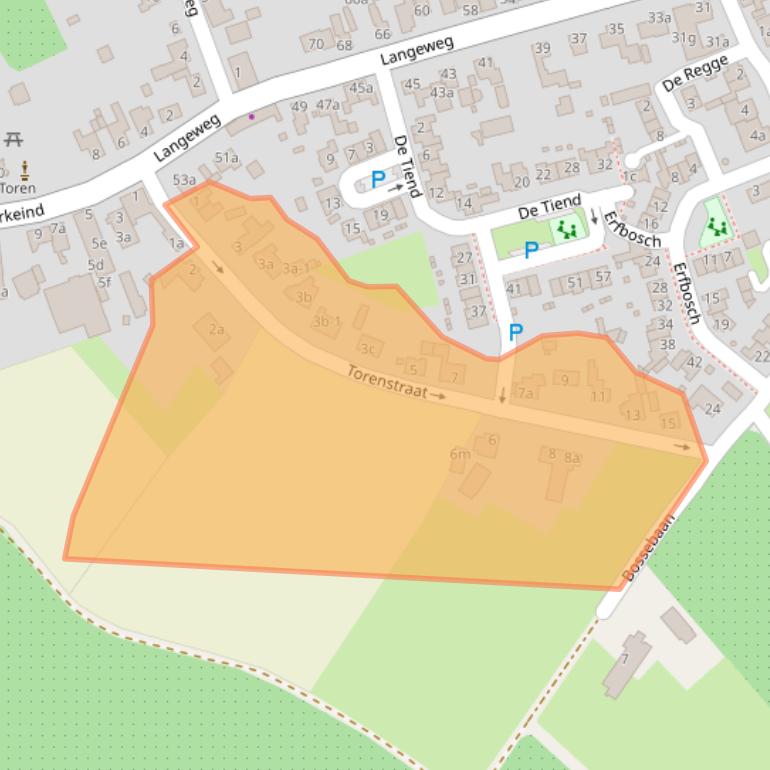 Kaart van postcodegebied 5076AE.