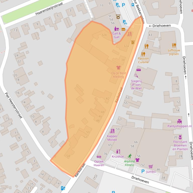Kaart van postcodegebied 5076AX.