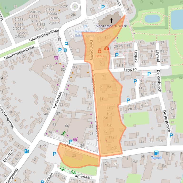 Kaart van postcodegebied 5076BA.