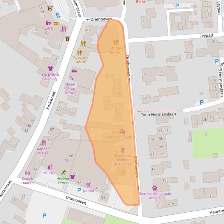 Kaart van postcodegebied 5076BB.