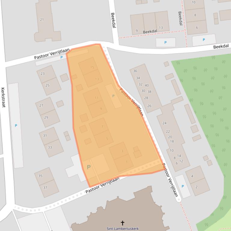 Kaart van postcodegebied 5076BC.