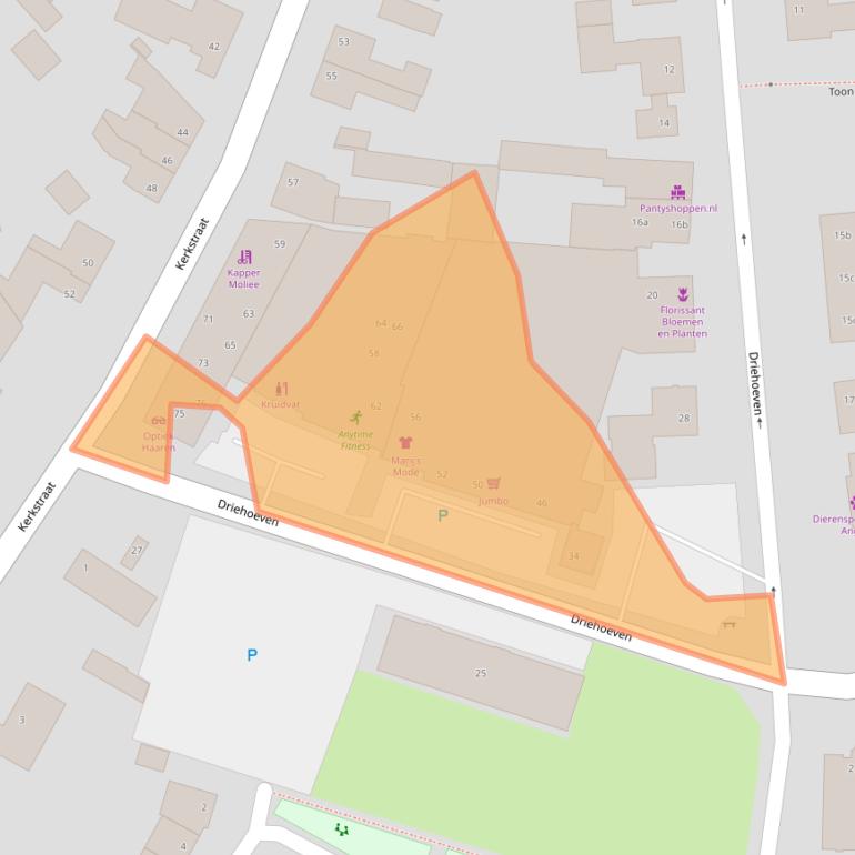 Kaart van postcodegebied 5076BJ.