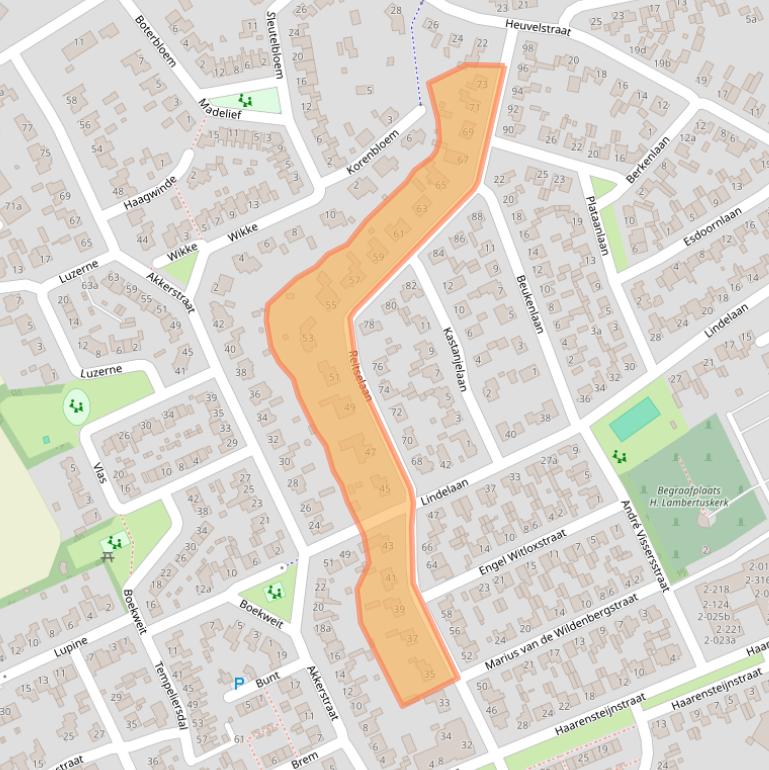 Kaart van postcodegebied 5076CB.