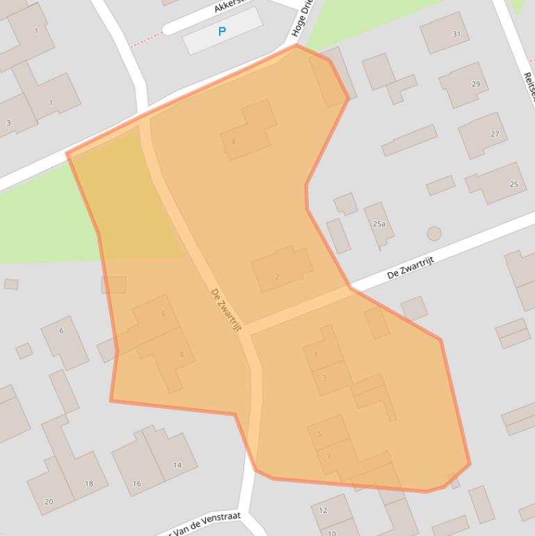 Kaart van postcodegebied 5076CJ.