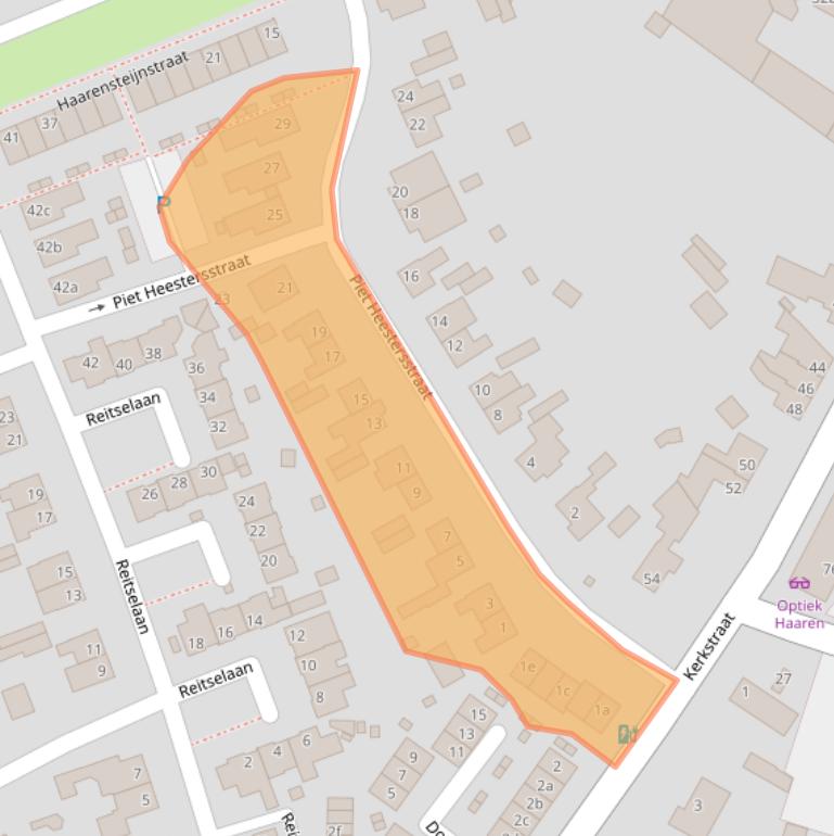 Kaart van postcodegebied 5076CP.