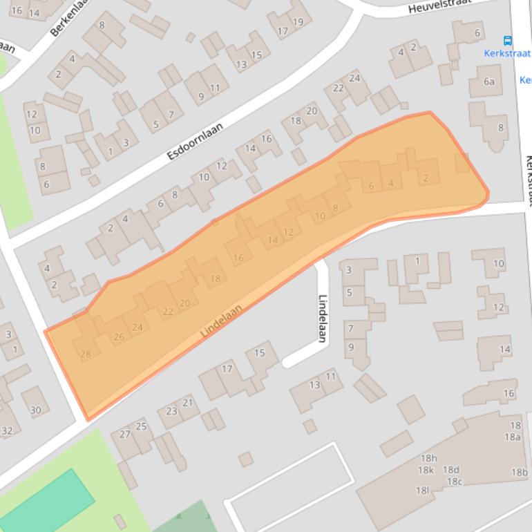 Kaart van postcodegebied 5076CX.