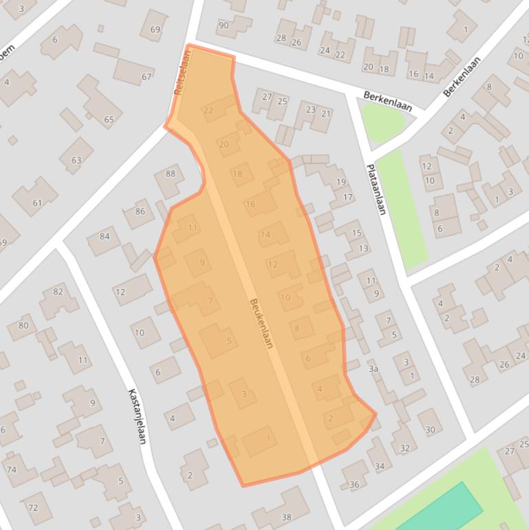 Kaart van postcodegebied 5076EB.