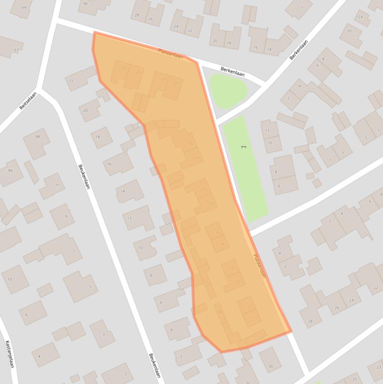 Kaart van postcodegebied 5076EC.