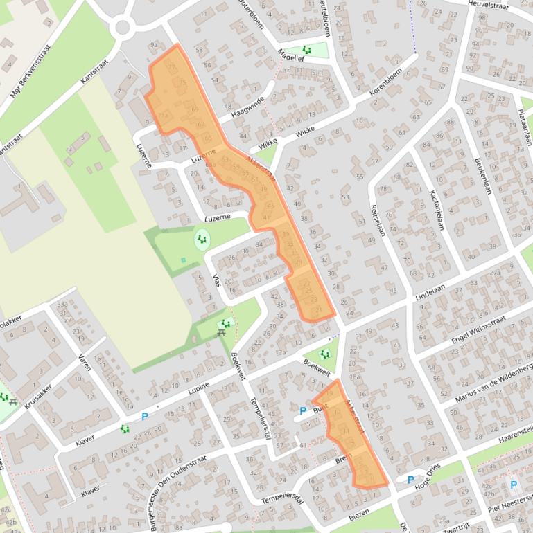 Kaart van postcodegebied 5076HE.