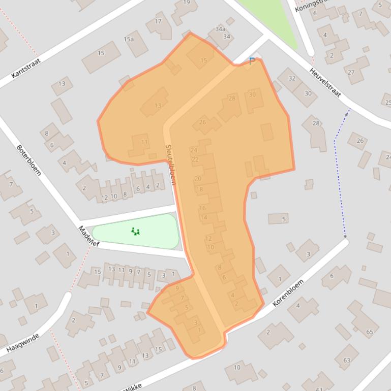 Kaart van postcodegebied 5076HR.