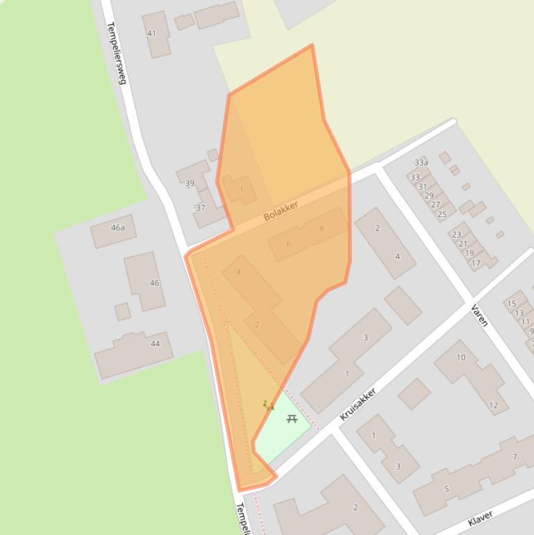 Kaart van postcodegebied 5076JB.