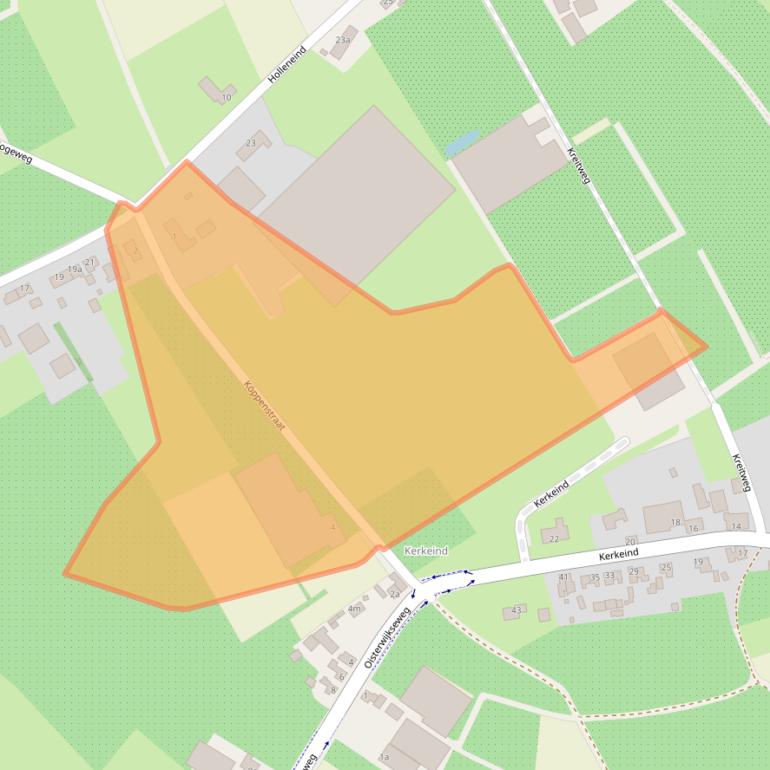 Kaart van postcodegebied 5076NE.