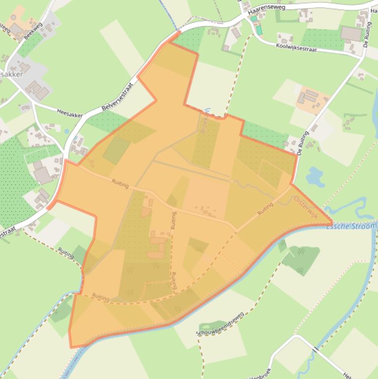 Kaart van postcodegebied 5076RA.