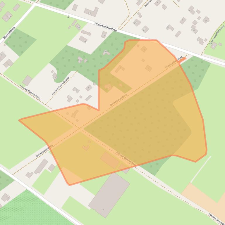 Kaart van postcodegebied 5076SC.