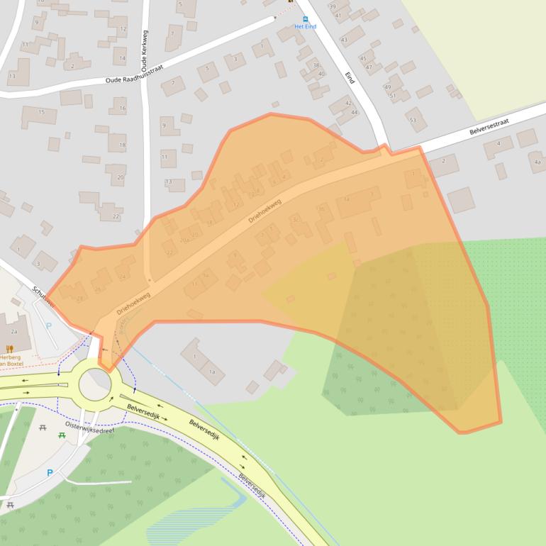 Kaart van postcodegebied 5076TA.