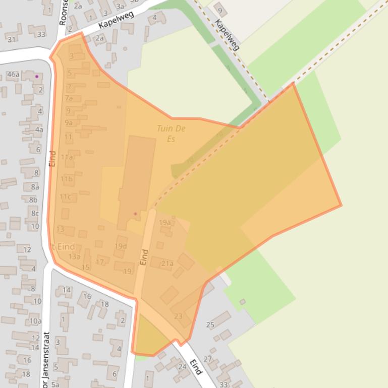 Kaart van postcodegebied 5076TD.