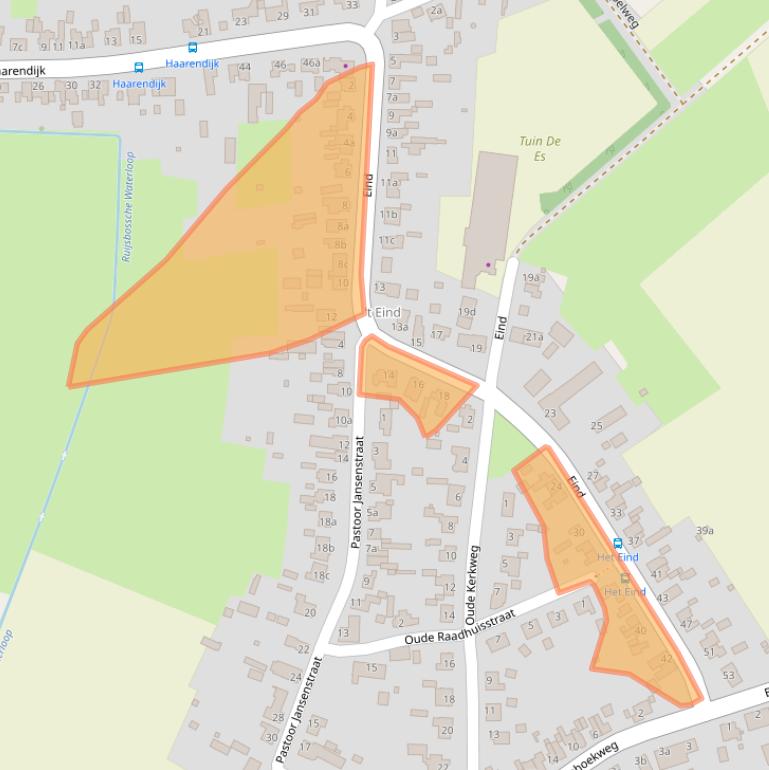 Kaart van postcodegebied 5076TG.