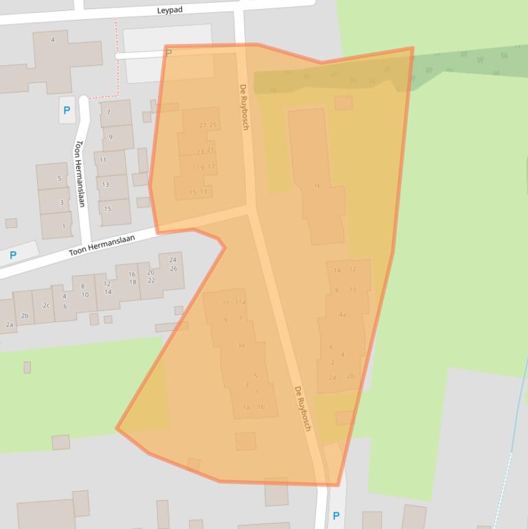 Kaart van postcodegebied 5076TP.