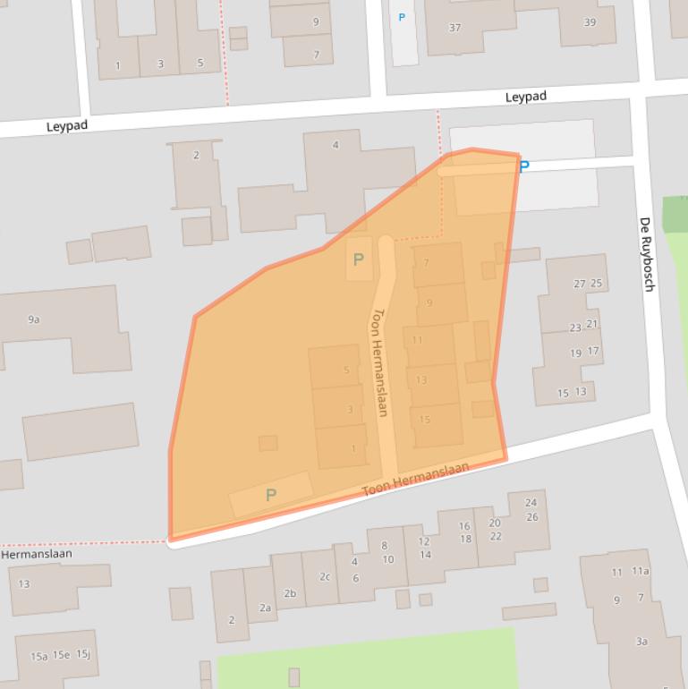 Kaart van postcodegebied 5076TT.