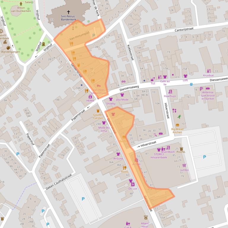 Kaart van postcodegebied 5081AA.