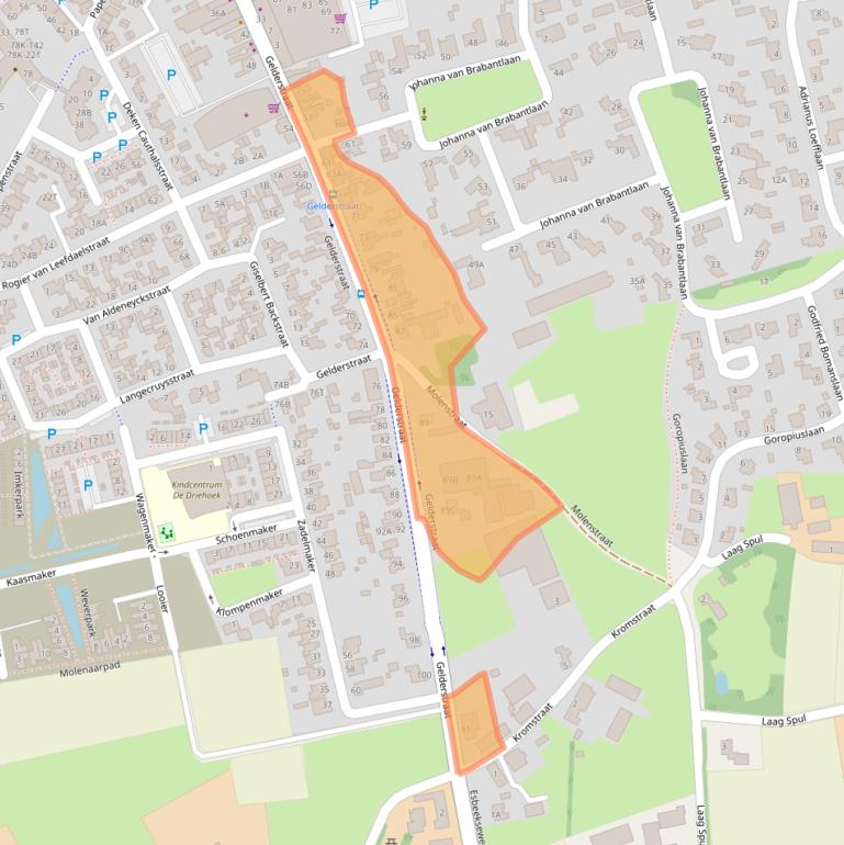 Kaart van postcodegebied 5081AB.