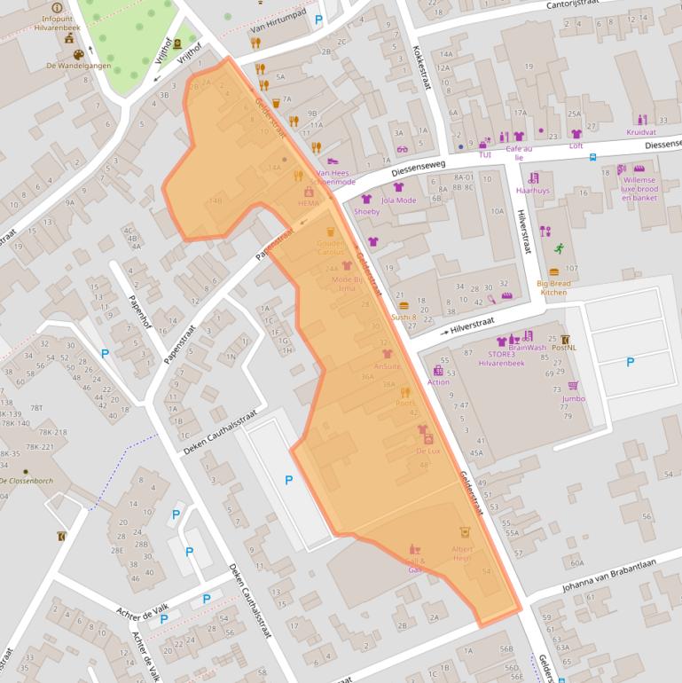 Kaart van postcodegebied 5081AC.