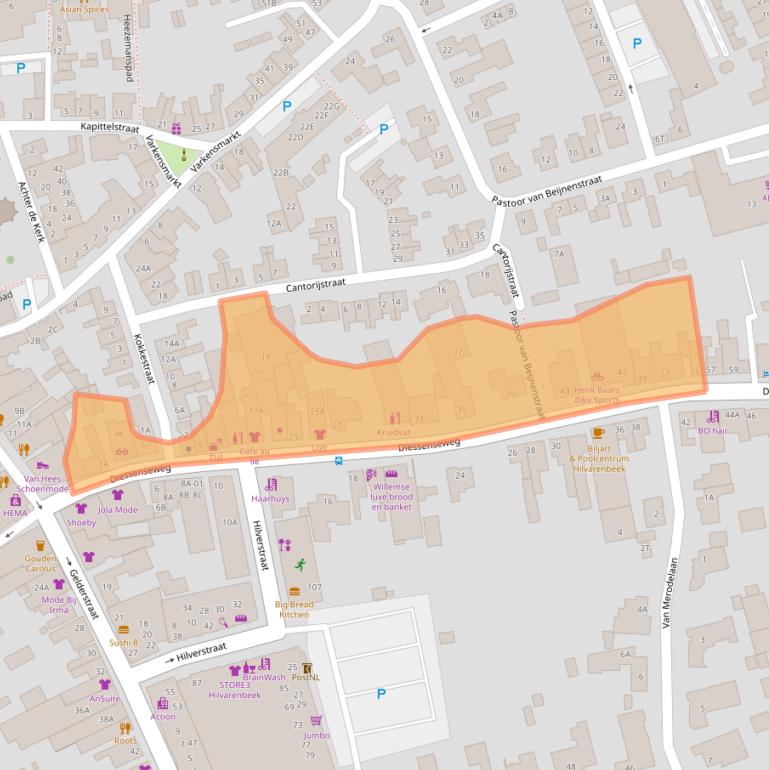 Kaart van postcodegebied 5081AE.