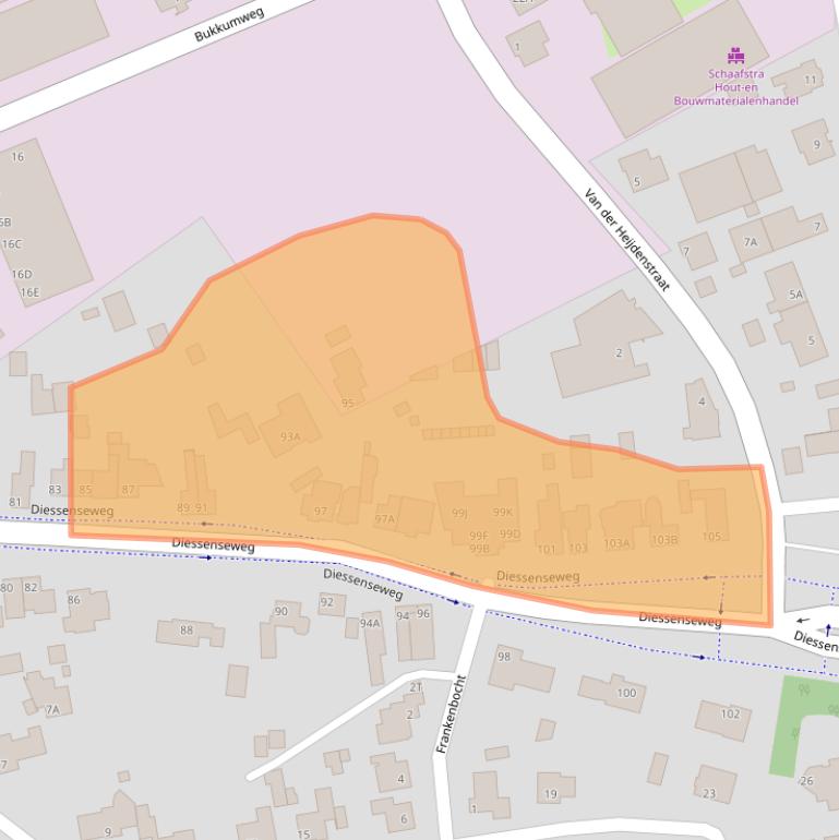 Kaart van postcodegebied 5081AH.