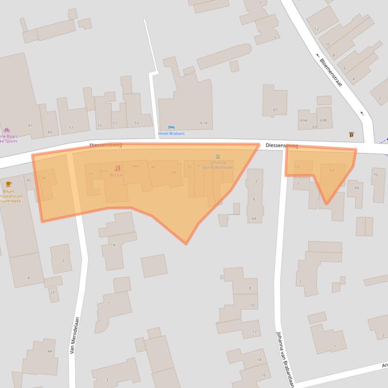 Kaart van postcodegebied 5081AK.