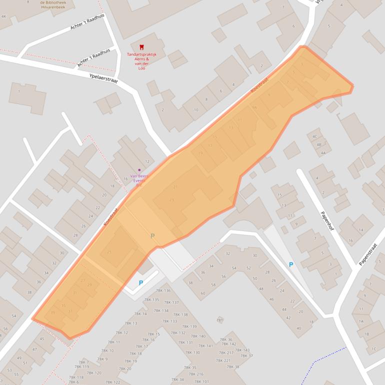 Kaart van postcodegebied 5081BB.