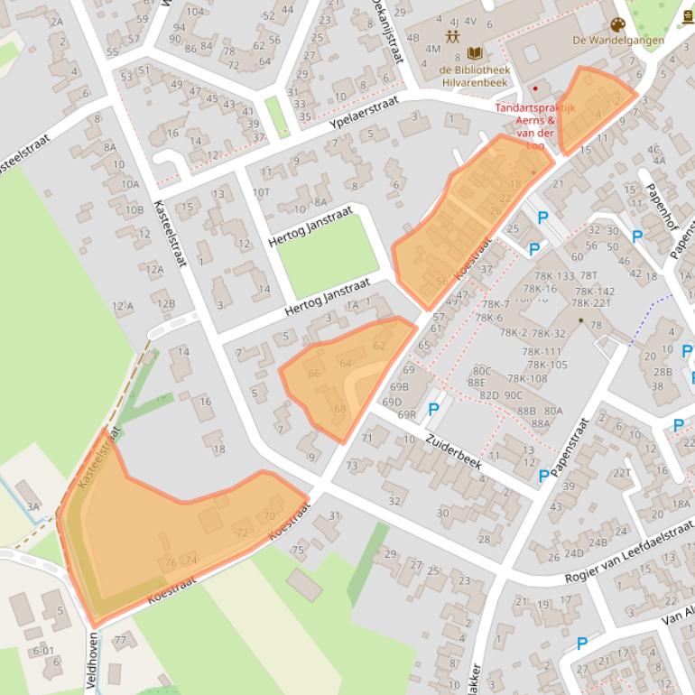 Kaart van postcodegebied 5081BC.