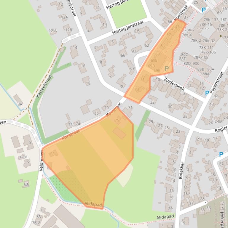 Kaart van postcodegebied 5081BT.