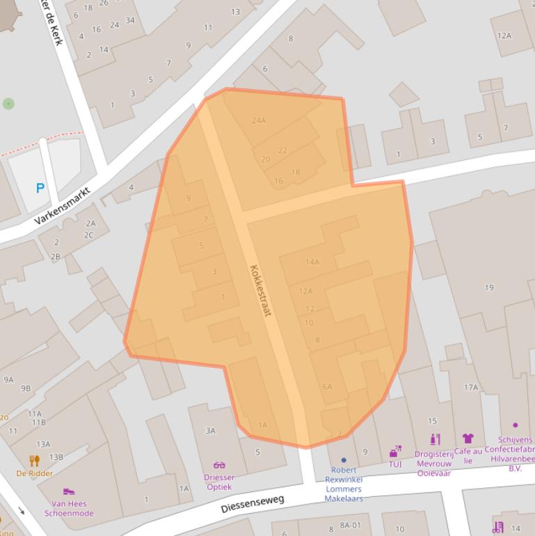 Kaart van postcodegebied 5081CN.