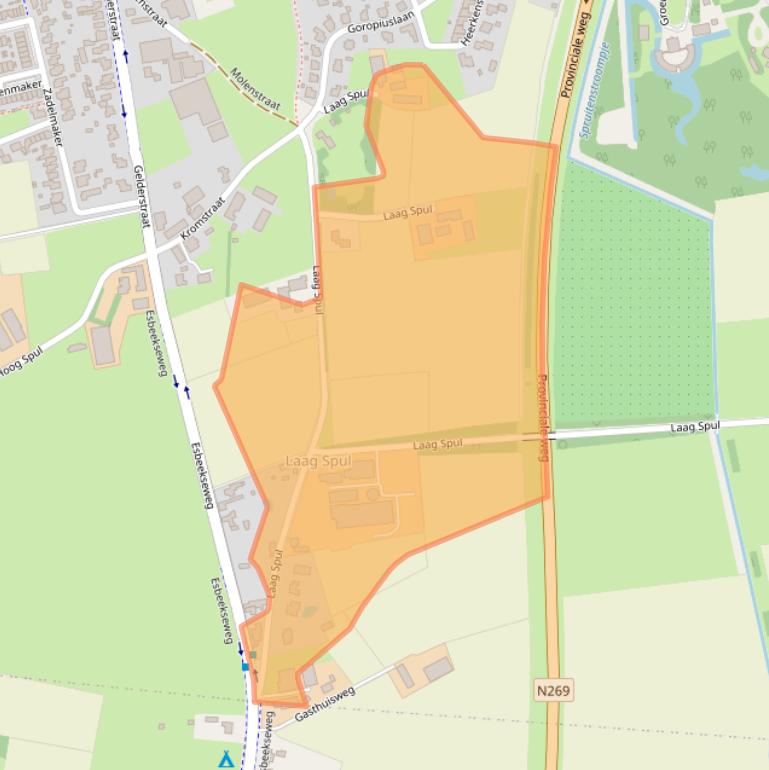 Kaart van postcodegebied 5081EA.