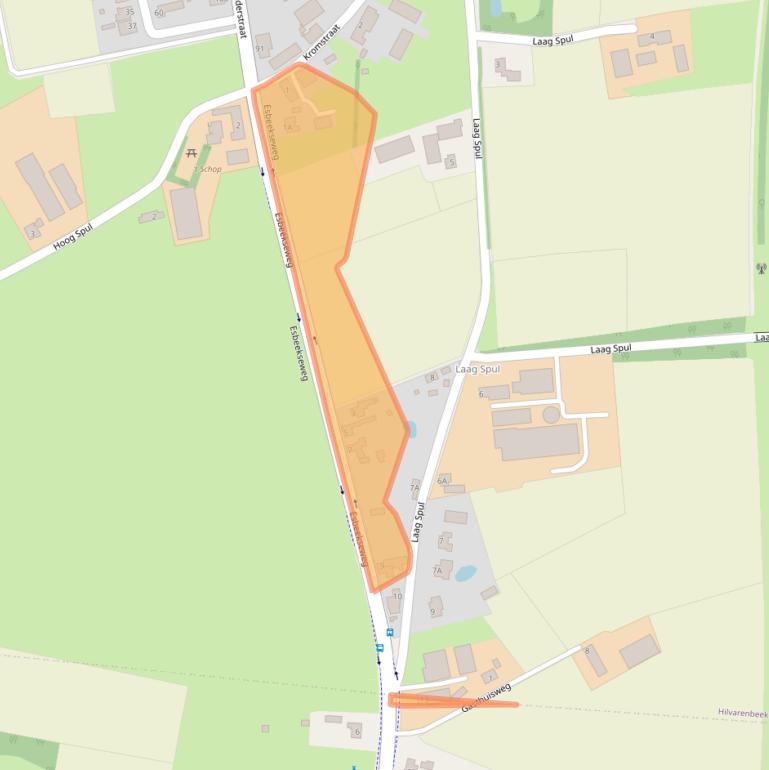 Kaart van postcodegebied 5081EC.