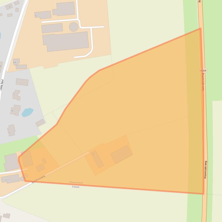 Kaart van postcodegebied 5081EG.