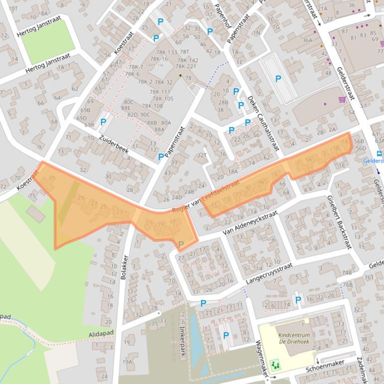 Kaart van postcodegebied 5081JK.