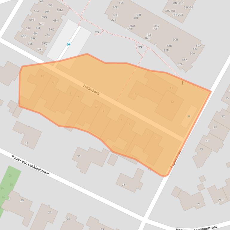 Kaart van postcodegebied 5081JX.