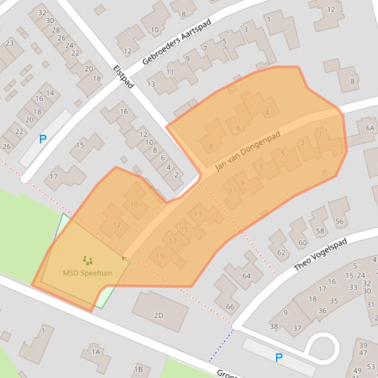 Kaart van postcodegebied 5081MB.