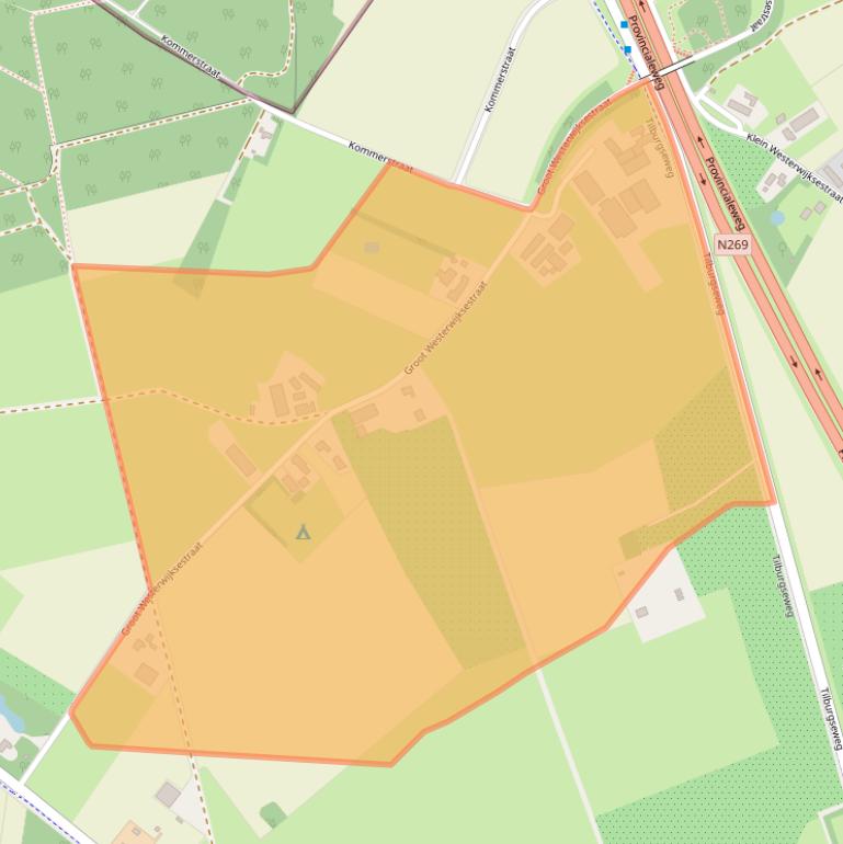 Kaart van postcodegebied 5081NE.